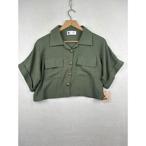 The Sweet Collective‎ Shirt Womens Small Cropped Boxy Utility NWT